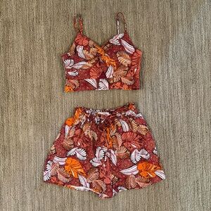 Two piece summer floral outfit